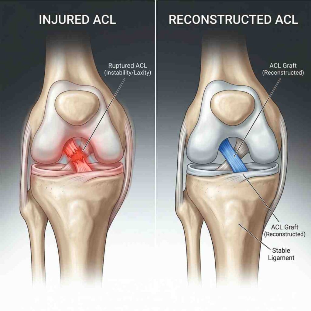 ACL Injury vs Stability (Before–After Knee)