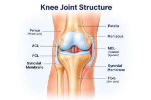 Diagram of knee joint structure