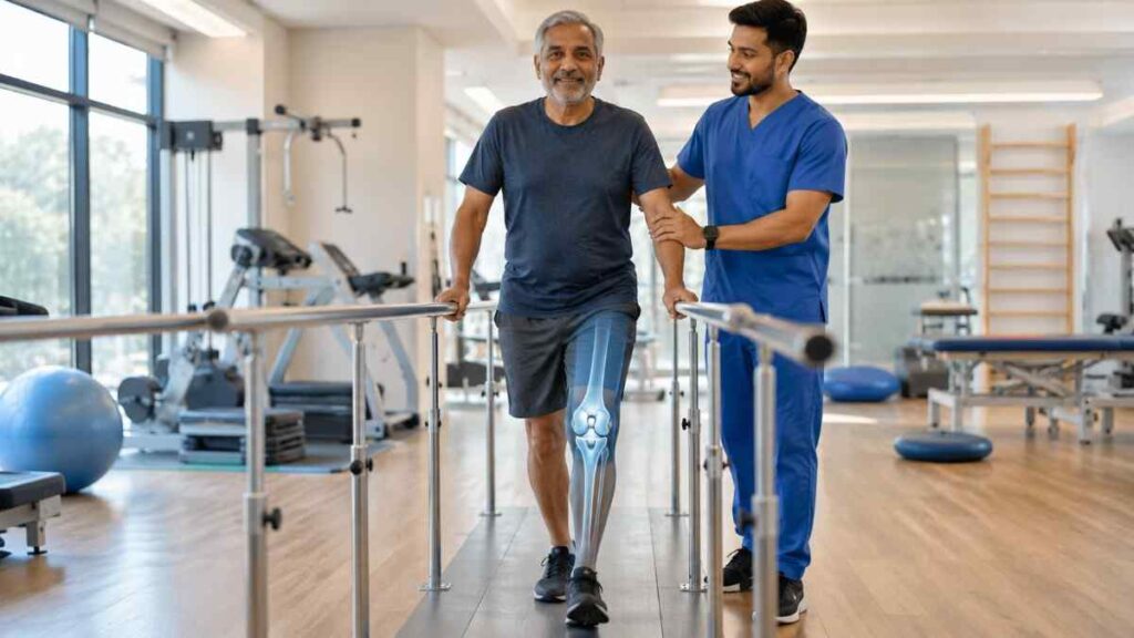Recovery and physiotherapy after knee replacement surgery